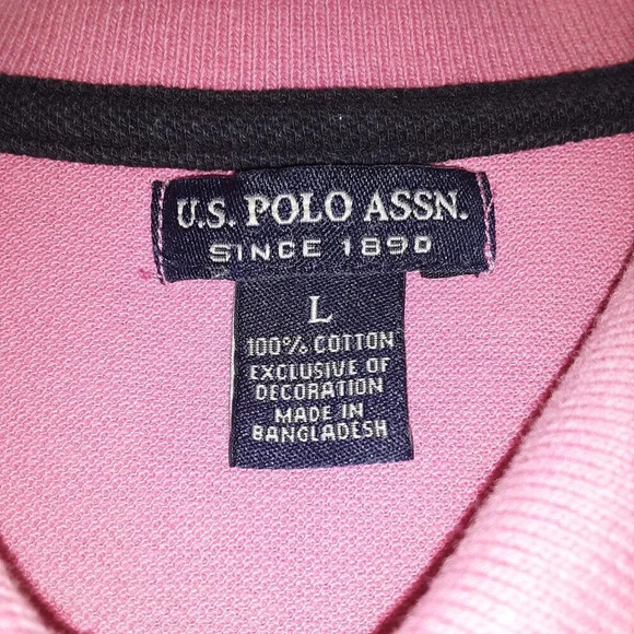 Pink US Polo Assn Golf Shirt Size Large - Picture 4 of 8